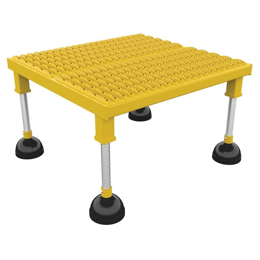 Vestil PAHW-H-2424 Portable Adj.Stand, 24x24, High Serrated, 11.5 Overall Height, Steel, Yellow