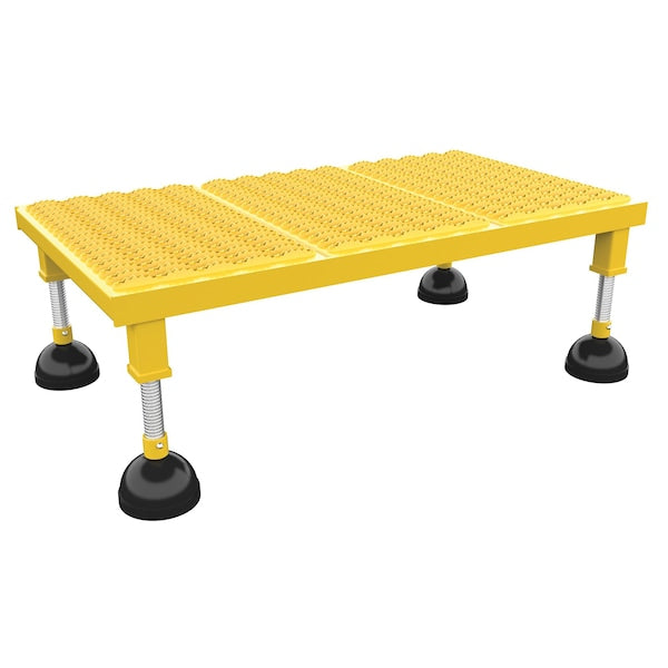 Vestil PAHW-L-1936 Portable Adj. Stand, 19x36, Low Serrated, 8.75 Overall Height, Steel, Yellow