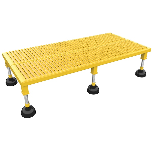 Vestil PAHW-L-2448 Portable Adj. Stand, 24x48, Low Serrated, 8.75 Overall Height, Steel, Yellow