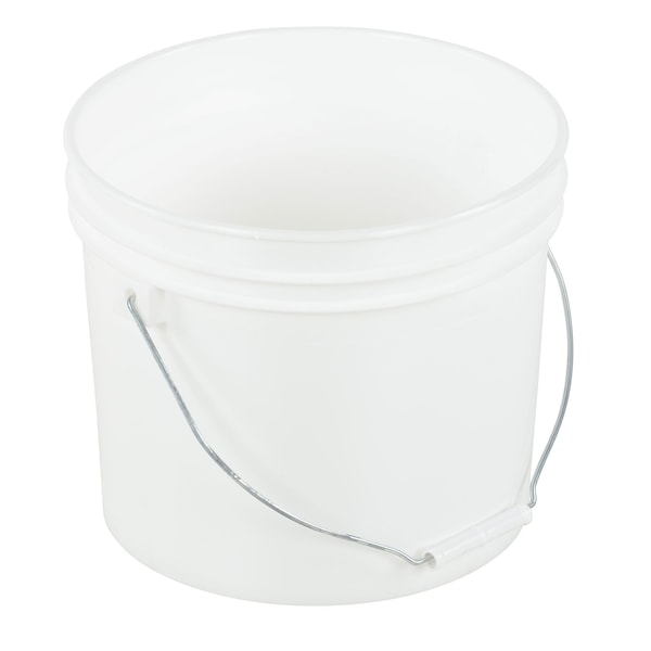 Vestil PAIL-2-PWS 2 Gal Open Head Pail with Steel Handle, White