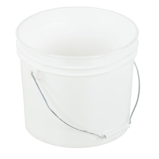 Vestil PAIL-2-PWS 2 Gal Open Head Pail with Steel Handle, White