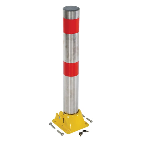 Vestil PARK-P-108-FD-SS Fold-Down Bollard, Stainless, 4 1/4" dia.