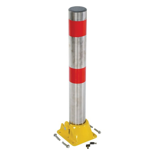 Vestil PARK-P-108-FD-SS Fold-Down Bollard, Stainless, 4 1/4" dia.