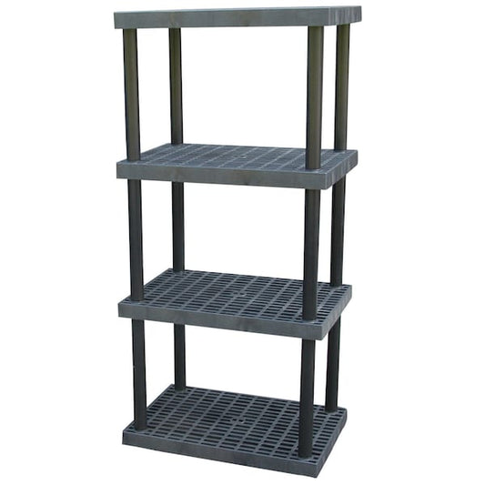 Vestil PBSS-3624-4 Plastic Bulk Shelf/Storage, 36x24, 4 Shelf, 4 Shelves, Black