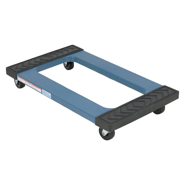 Vestil PDOC-1830 Blue Plastic Dolly With Rubber Ends 1000 lb Capacity 30 x 18 x 5.5