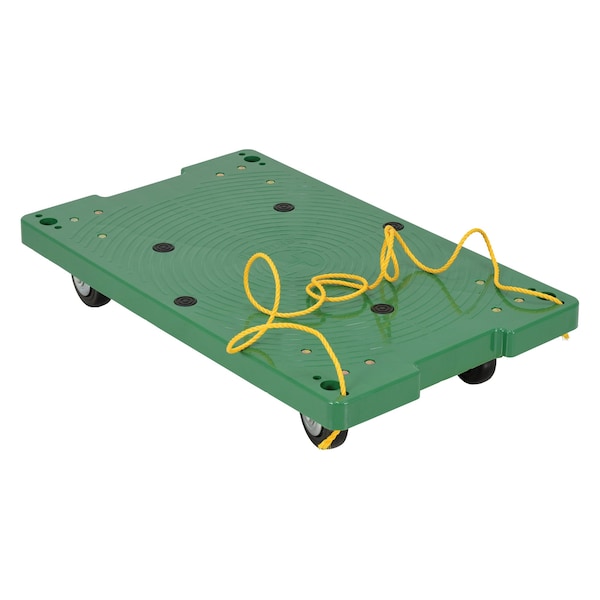 Vestil POS-1830-ROPE Green Plastic Dolly With Pull Rope 500 lb Capacity 18 x 30