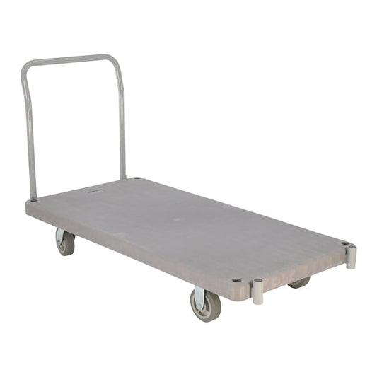 Vestil PPT-2-41 Plastic Platform Truck 1 Handle 2000 lb 4 Polyurethane Casters
