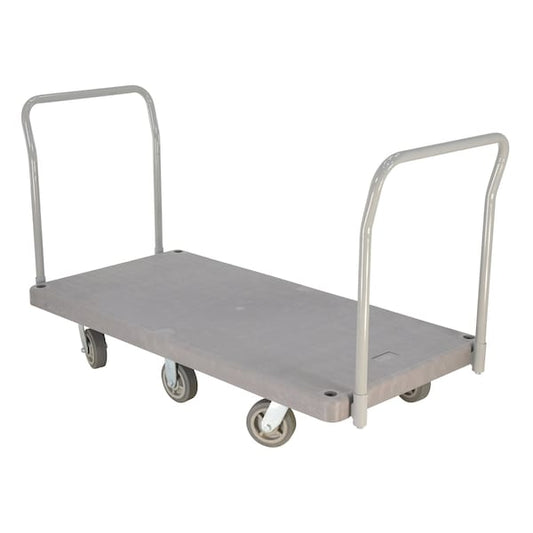 Vestil PPT-3-62 Plastic Platform Truck 2 Handles 3000 lb 6 Polyurethane Casters