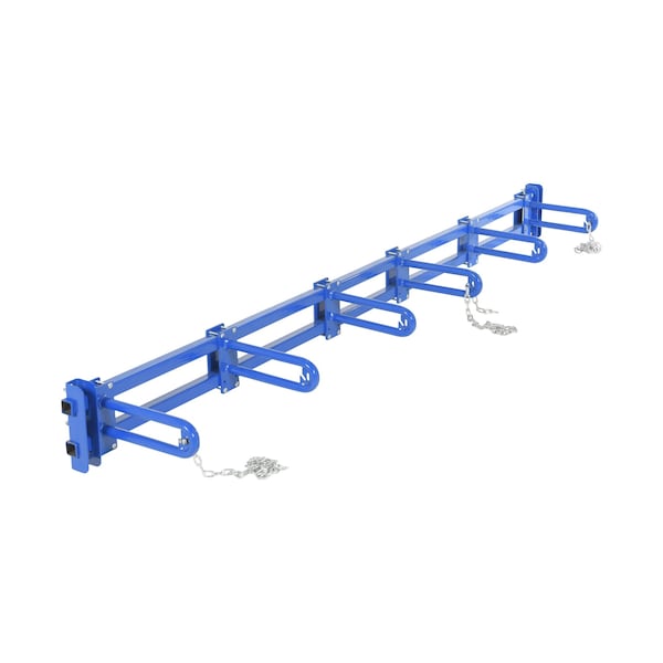 Vestil PRSR-96-5B Blue Powder Coat Steel Vertical Bar Storage Rack 5 Storage Bays