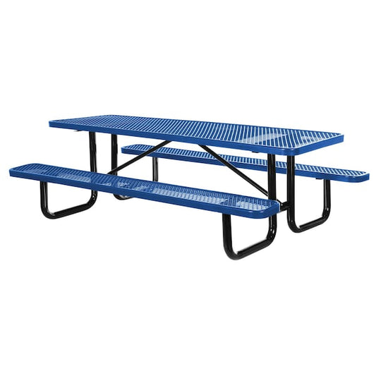Vestil PT-MX-3096-BL Rectangle Picnic Table, 96 in L, 30.375 in H Overall