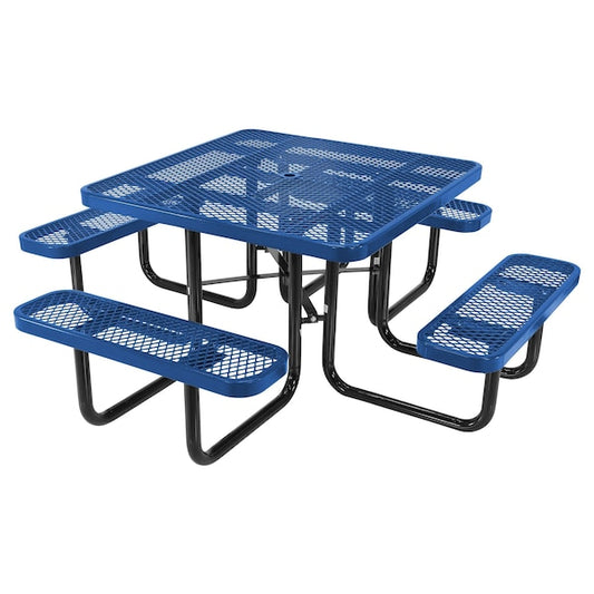 Vestil PT-MX-ST-46-BL Square Picnic Table, 80.5 in L, 29 in H Overall