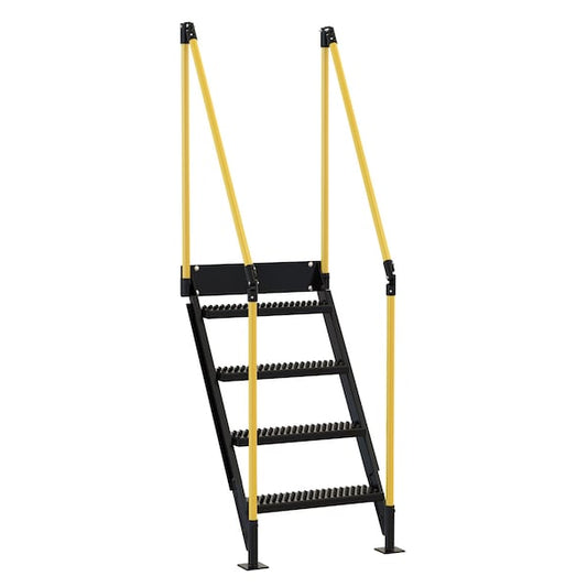 Vestil PWPS-ST-4-50-BKYL Work Plt Stairs 4 Steps 50 In. Tall