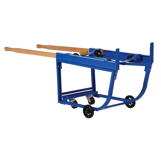Vestil RDC-1000-5PU Blue Rotating Drum Cart 1000 lb Capacity Poly-on-Steel Casters