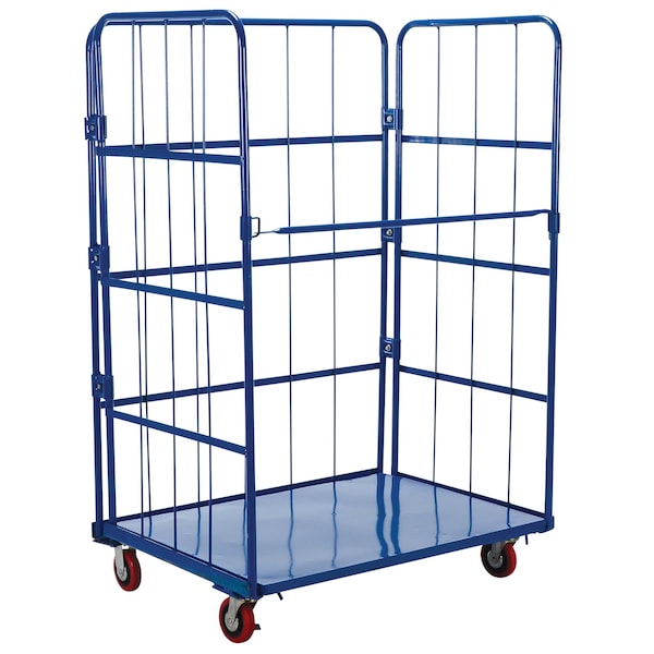 Vestil ROL-3143-1 Blue Nestable Roller Container, 1 Shelf
