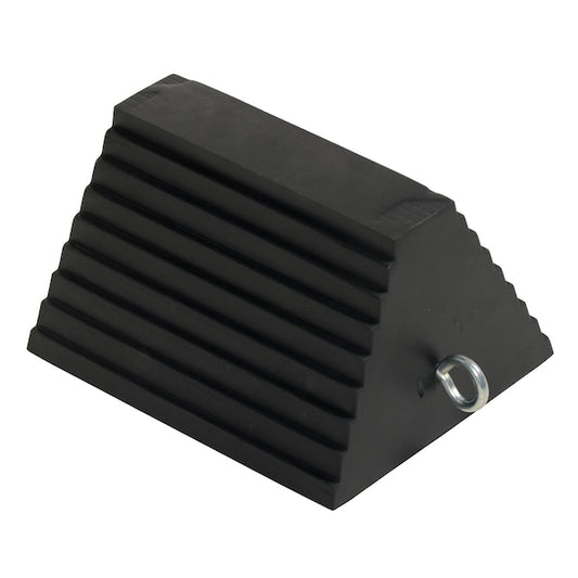 Vestil RWC-8-DJN RUBBER WHEEL CHOCK-EYE BOLT AND DBL JAM NUT