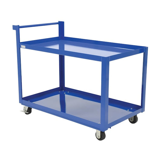 Vestil SCS2-2848 Steel Service Cart, 2 Shelves, 28 x 48, Steel, 1000 lb Load Capacity, 2 Shelves, 27.875" W