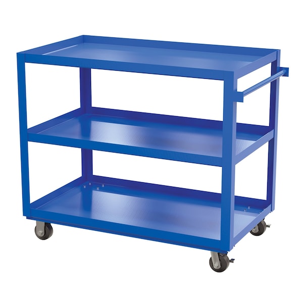 Vestil SCS3-2848 Steel Service Cart, 3 Shelves, 28 x 48, Steel, 1000 lb Load Capacity, 3 Shelves, 27.875" W