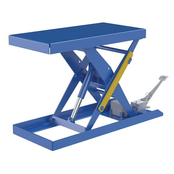 Vestil SCTAB-1000-2040-FP Rectangle Scissor Lift Table, 20.5" W, 63.0625" L, 32" H, Steel, Blue