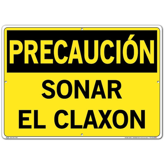 Vestil SI-C-03-E-AL-063-S Aluminum Sign, 14-1/2" Height, 20-1/2" Width, Aluminum, Rectangle, Spanish