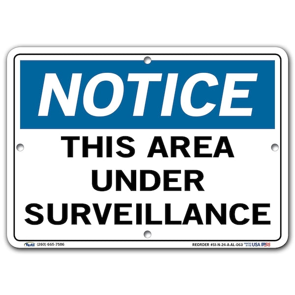 Vestil SI-N-24-A-AL-063 Aluminum Sign, 7-1/2" Height, 10-1/2" Width, Aluminum, Rectangle, English