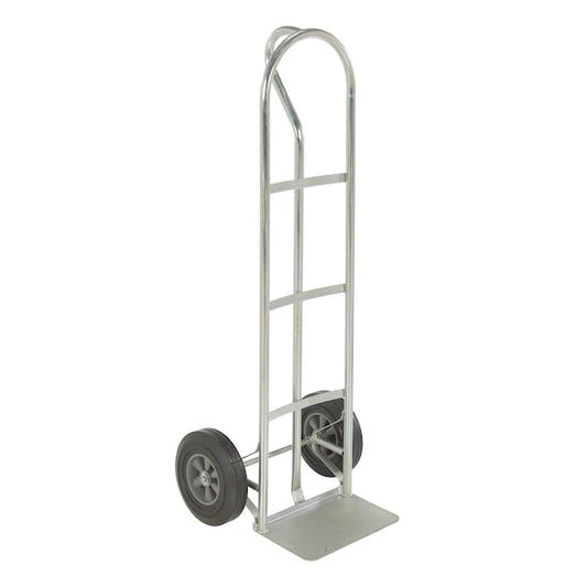Vestil SPHT-500S-HR Galvanized Steel P-Handle Truck with Hard Rubber Wheels, 500 Lb. Capacity, Gray