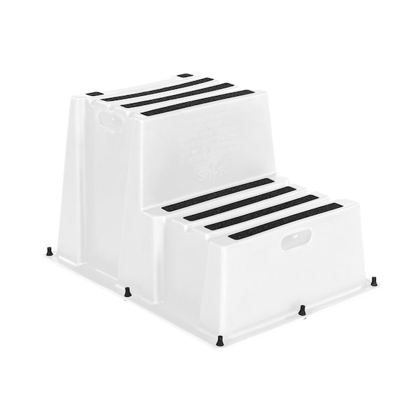 Vestil SPN-2-WT 2 Steps, 20.5 Overall Height, Polyethylene, White