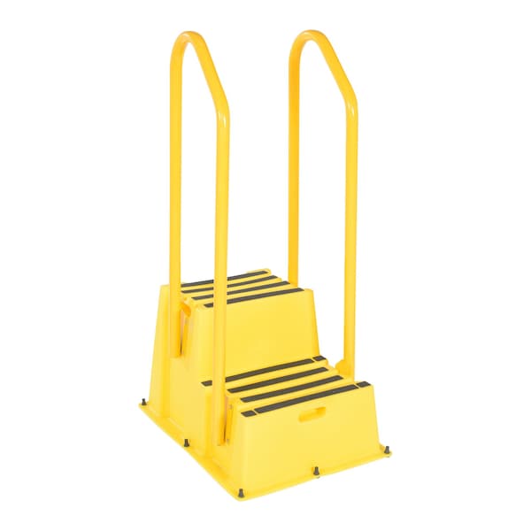 Vestil SPN-2-YL-HR-PO 2 Steps, 57.5 Overall Height, Polyethylene, Yellow