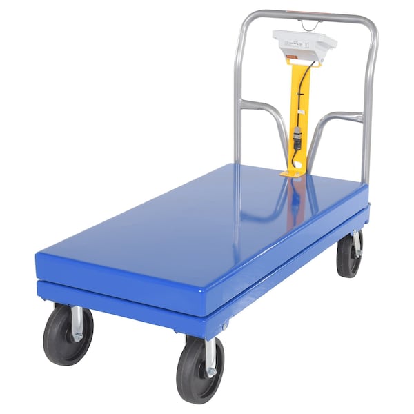 Vestil SPT-2448-SCL Steel Platform Truck With Scale 3600 lb Glass-Filled Nylon 24 x 48