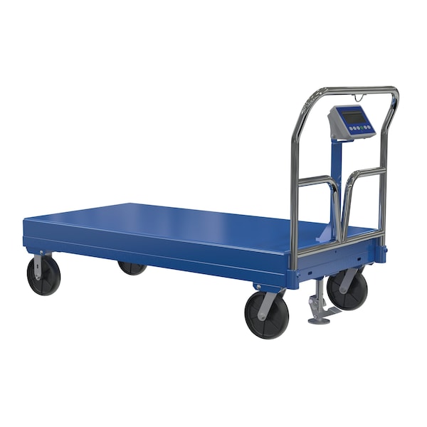 Vestil SPT-3060-SCL Steel Platform Truck With Scale 3600 lb Glass-Filled Nylon 30 x 60