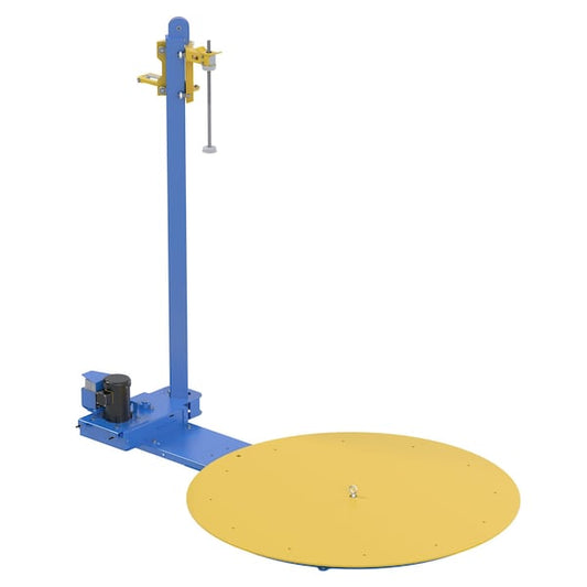 Vestil SWA-70 Stretch Wrap Machine, Semi-Automatic, 70", 70 W x 107.125 L, Yellow (Deck), Blue (Frame)