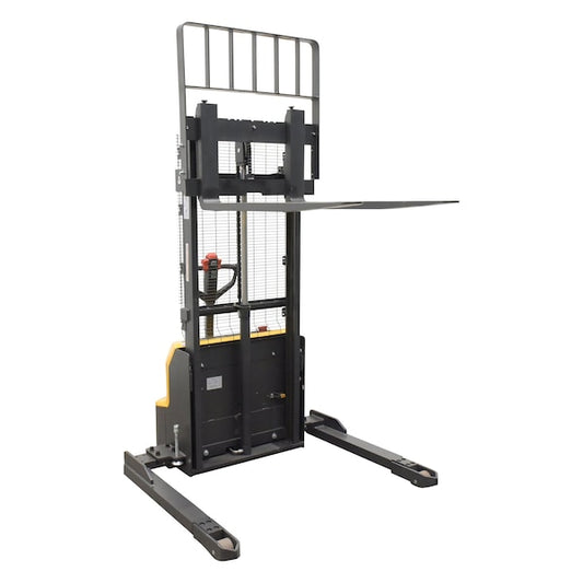 Vestil S-114-AA-LION Steel Adjustable Powered Lift Stacker 114 In. Raised Height 2,600 Lb. Capacity Black