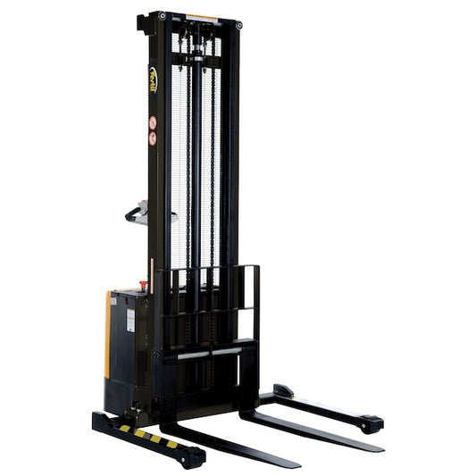 Vestil S-150-AA Adjustable Powered Lift Stacker, Load Cap. 2000 lb., Overall Width: 49-5/16"