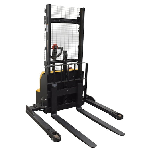 Vestil S-63-AA-LION Steel Adjustable Powered Lift Stacker 63 In. Raised Height 2,600 Lb. Capacity Black