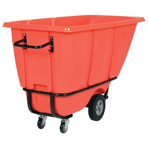 Vestil TDT-50-HD-RED Heavy Duty Tilt Truck 1/2 Cubic Yard 1400 lb Red