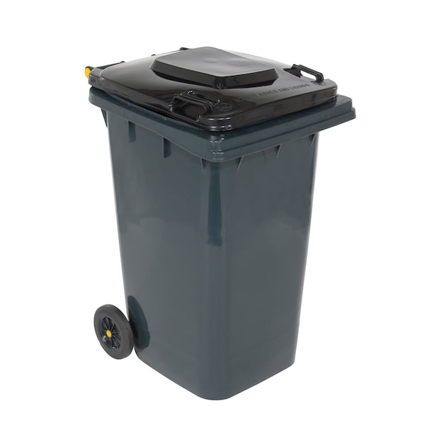 Vestil TH-64-GY 64 Gal Poly Trash Can, Gray