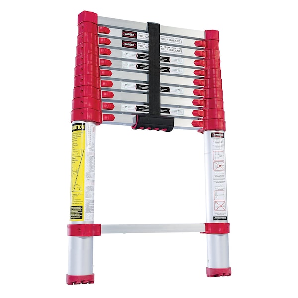 Vestil TLAD-10 Aluminum Telescopic Extension Ladder, 250 lb Load Capacity