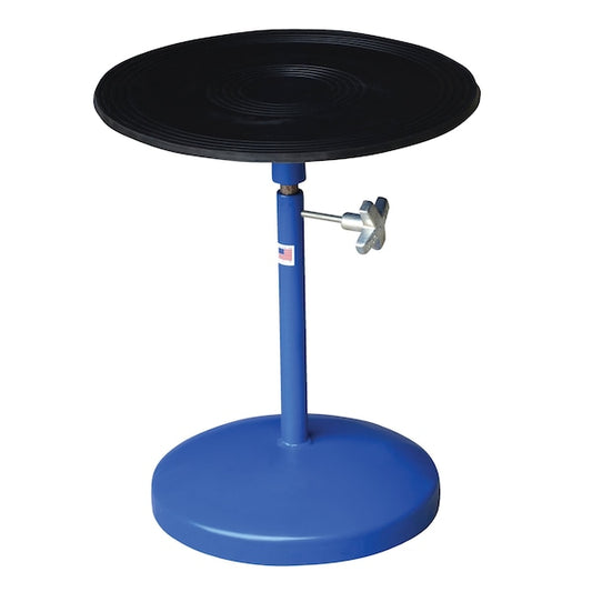 Vestil TT-18-PED Steel Turntable with 18" Diameter Manual 21-32" Height Adjustment, 300 lb Capacity