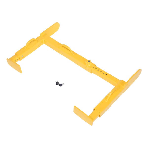 Vestil TWL-2435 Steel Trailer Wheel Lock, 24 X 35 Usable, For Use On Dual Tires, Yellow