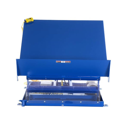 Vestil UNI-4848-4-BLU-230-3 48" X 48" Blue Lift Table, Load Cap. 4000 lb., 230V, Overall Height: 42-1/4"