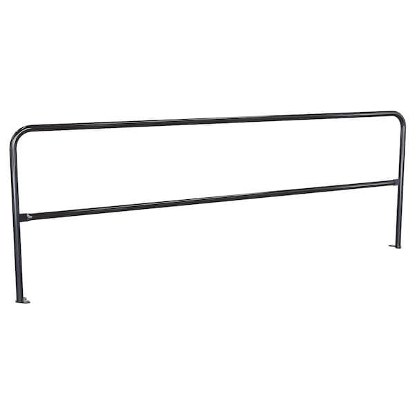 Vestil VDKR-10-BP-BK Steel Pipe Safety Railing with Welded Baseplate 10 Ft. Length Black