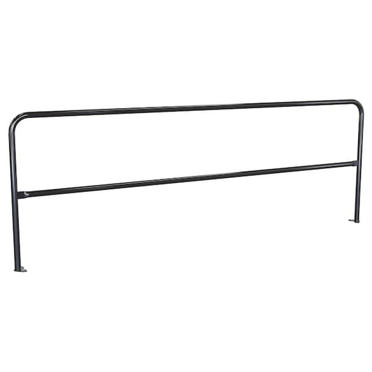 Vestil VDKR-10-BP-BK Steel Pipe Safety Railing with Welded Baseplate 10 Ft. Length Black