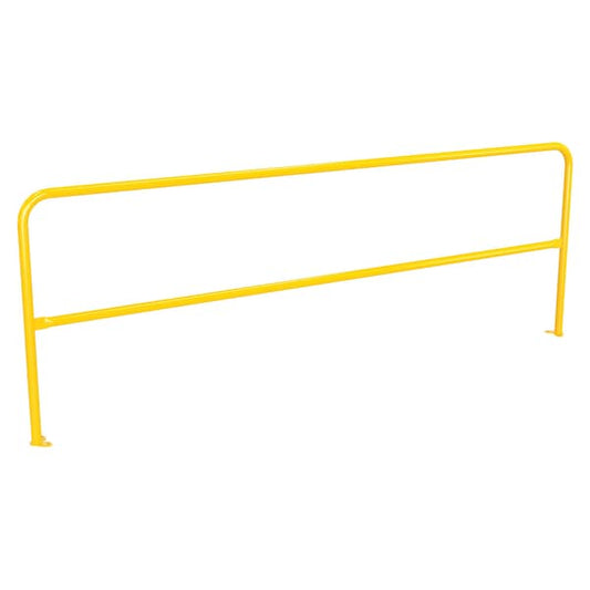 Vestil VDKR-10-BP-YL Steel Pipe Safety Railing with Welded Baseplate 10 Ft. Length Yellow