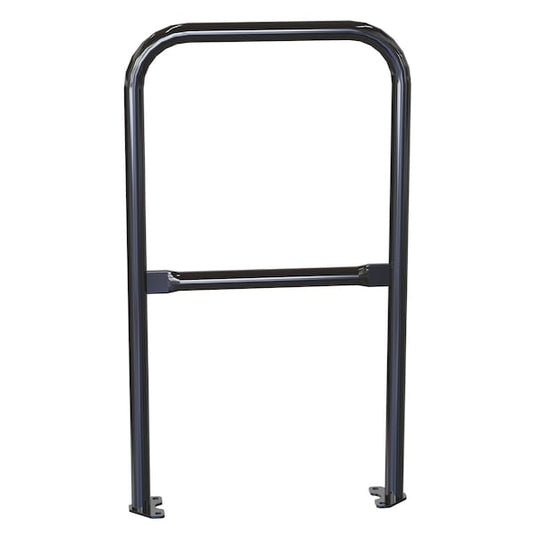 Vestil VDKR-2-BP-BK Steel Pipe Safety Railing with Welded Baseplate 2 Ft. Length Black