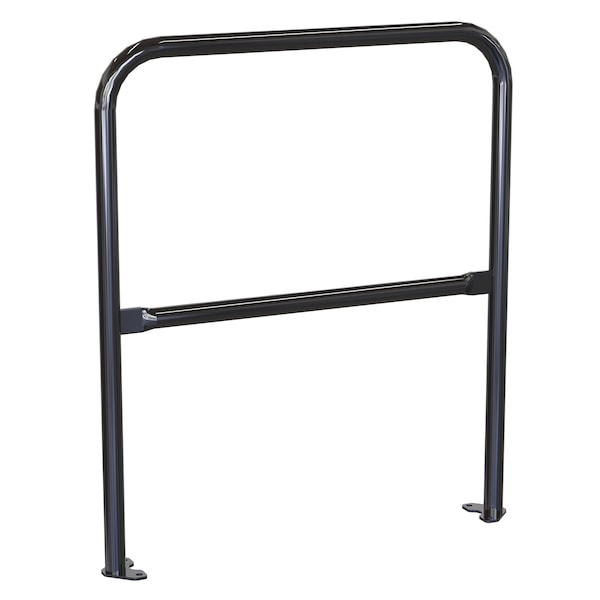 Vestil VDKR-3-BP-BK Steel Pipe Safety Railing with Welded Baseplate 3 Ft. Length Black