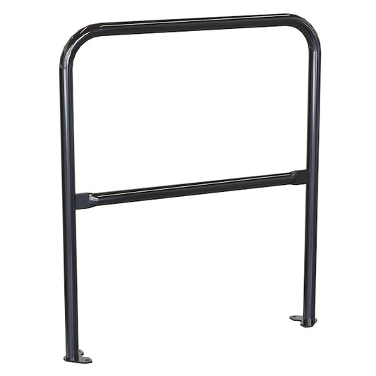 Vestil VDKR-3-BP-BK Steel Pipe Safety Railing with Welded Baseplate 3 Ft. Length Black