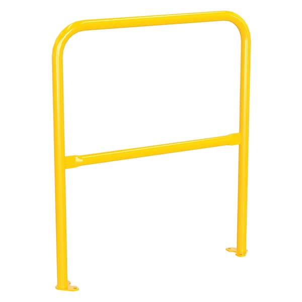 Vestil VDKR-3-BP-YL Steel Pipe Safety Railing with Welded Baseplate 3 Ft. Length Yellow