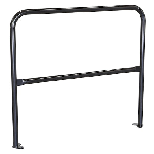 Vestil VDKR-4-BP-BK Steel Pipe Safety Railing with Welded Baseplate 4 Ft. Length Black