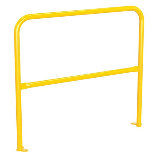 Vestil VDKR-4-BP-YL Steel Pipe Safety Railing with Welded Baseplate 4 Ft. Length Yellow