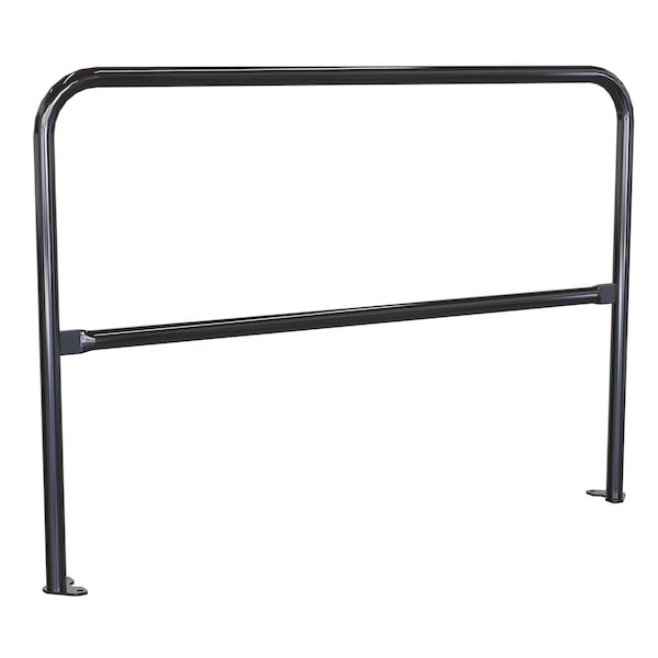 Vestil VDKR-5-BP-BK Steel Pipe Safety Railing with Welded Baseplate 5 Ft. Length Black