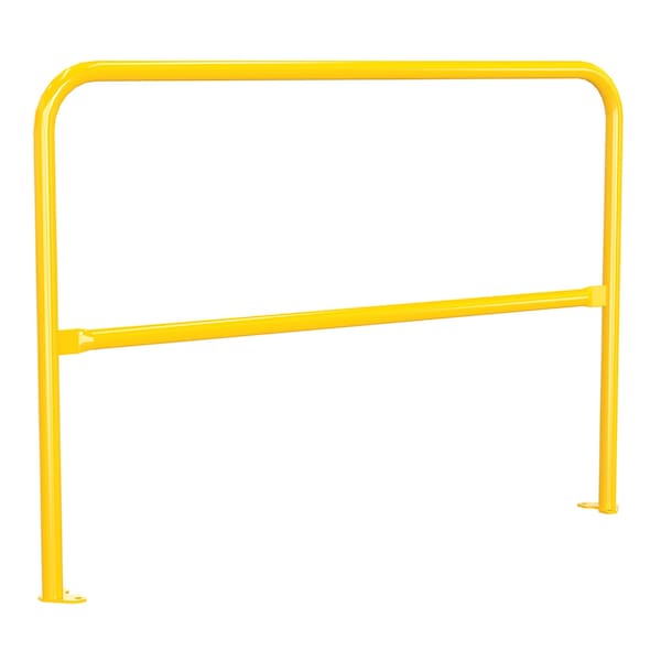 Vestil VDKR-5-BP-YL Steel Pipe Safety Railing with Welded Baseplate 5 Ft. Length Yellow